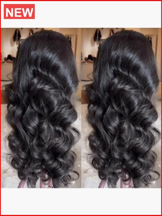 13x4 Deep Wave Lace Front Wig HD Synthetic Glueless Pre Plucked Natural Hairline main image 5